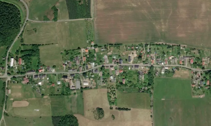 Kostel Panny Marie Karmelské (Býkov) – letecký pohled