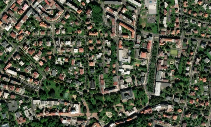 kostel svaté Alžběty Uherské v Teplicích – letecký pohled