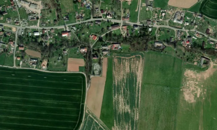 kostel svaté Anny (Boršov) – letecký pohled