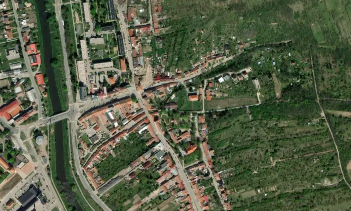 kostel svaté Barbory (Židlochovice) – letecký pohled