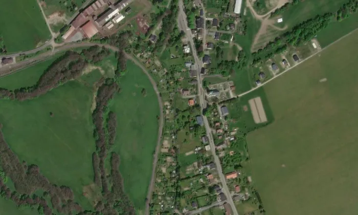 Kostel svaté Barbory (Světlá) – letecký pohled