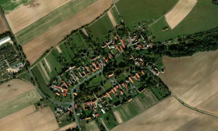 Kostel svaté Markéty (Břežany) – letecký pohled