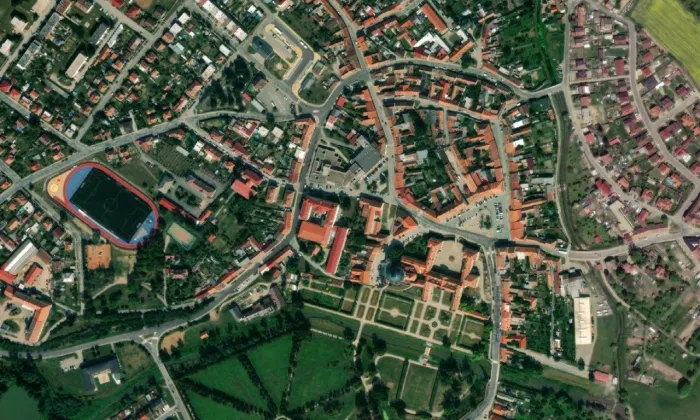 kostel svaté Markéty (Jaroměřice nad Rokytnou) – letecký pohled