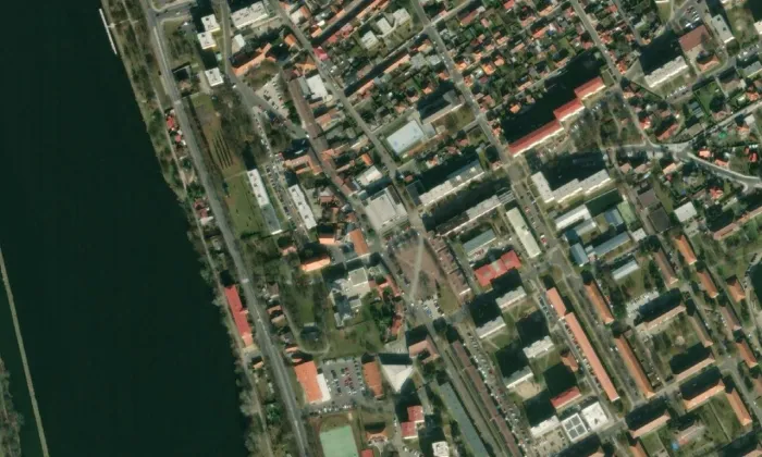 Kostel svatého Šimona a Judy (Štětí) – letecký pohled
