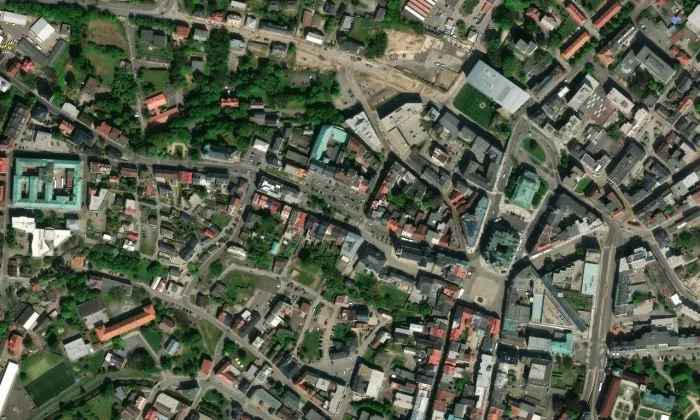 kostel svatého Antonína Velikého – letecký pohled