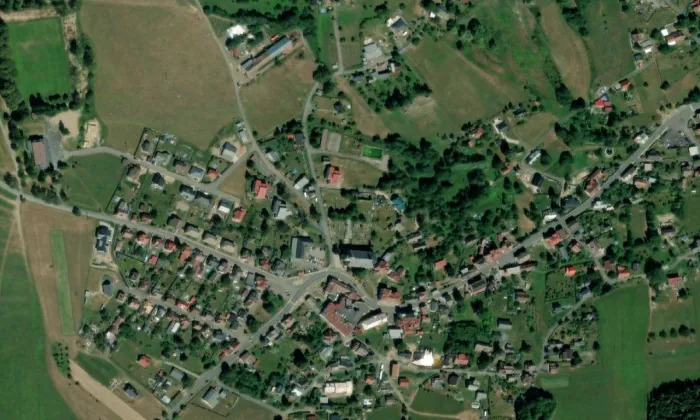 Kostel svatého Bartoloměje (Držkov) – letecký pohled