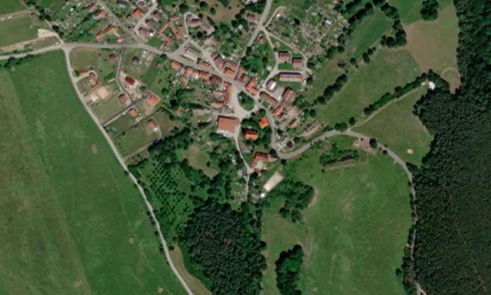Kostel svatého Bartoloměje (Ktiš) – letecký pohled