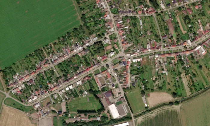 Kostel svatého Floriána (Pravčice) – letecký pohled