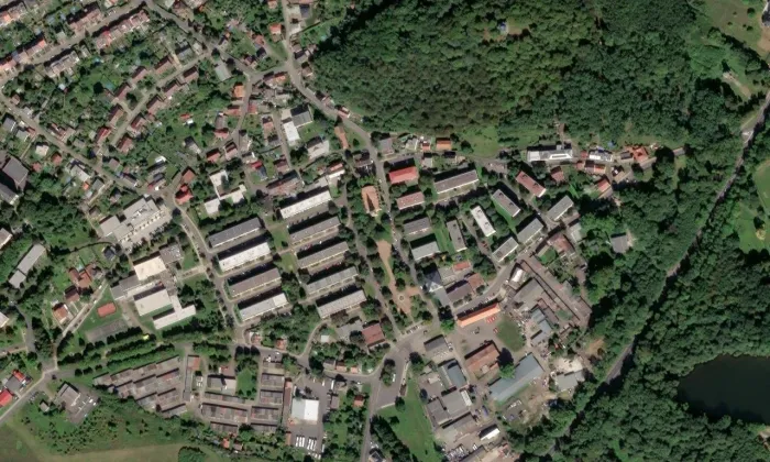 Kostel svatého Havla (Chlumec) – letecký pohled