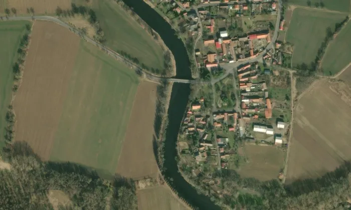 Kostel svatého Havla (Počedělice) – letecký pohled