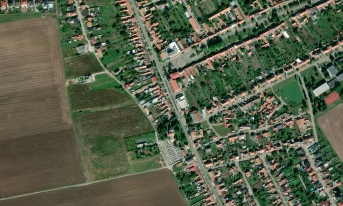 kostel svatého Isidora (Prušánky) – letecký pohled