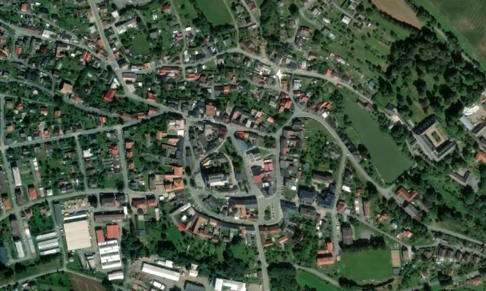 kostel svatého Jana Křtitele (Bystré) – letecký pohled