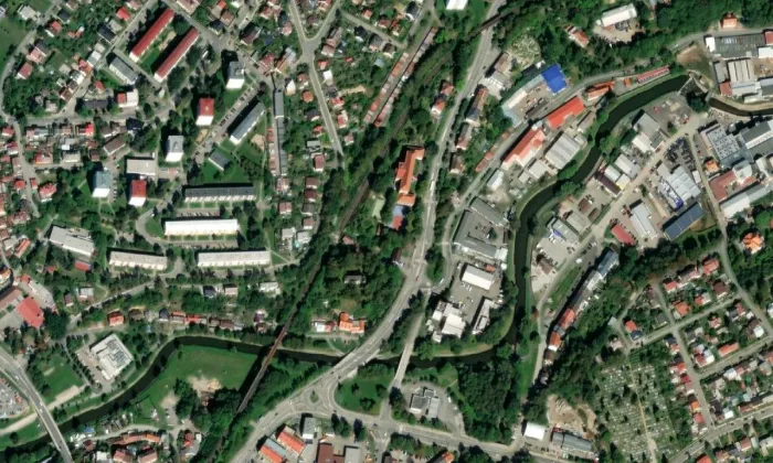 Kostel svatého Jana Křtitele (Jihlava) – letecký pohled