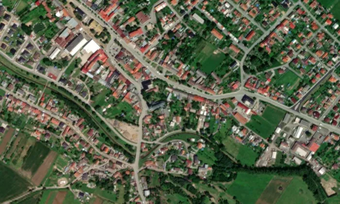 Kostel svatého Jana Křtitele (Měřín) – letecký pohled