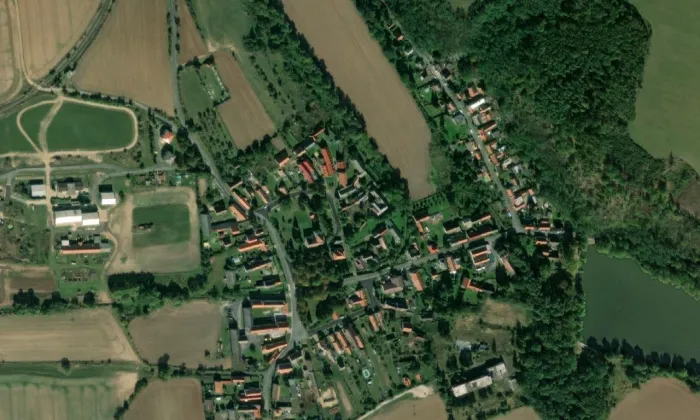 Kostel svatého Jana Křtitele (Stebno) – letecký pohled