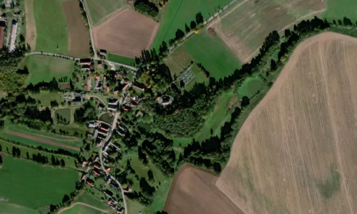 kostel svatého Jiří (Řečice) – letecký pohled