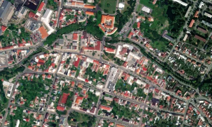 Kostel svatého Jiljí (Bystřice pod Hostýnem) – letecký pohled