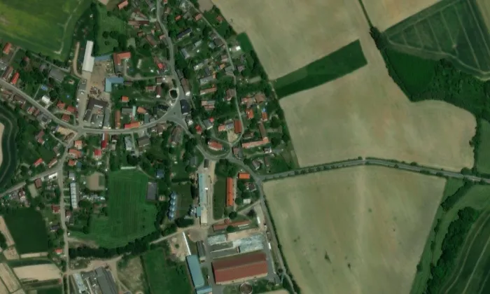 Kostel svatého Jiljí (Markvartice) – letecký pohled