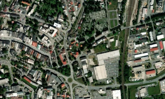 Kostel svatého Jiljí (Předměstí) – letecký pohled