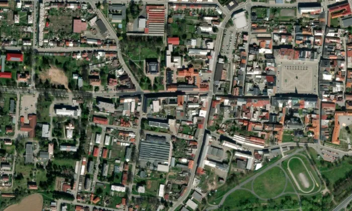 kostel svatého Josefa (Předměstí) – letecký pohled
