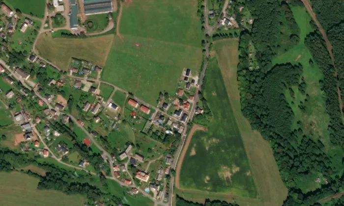 Kostel svatého Josefa (Voletiny) – letecký pohled