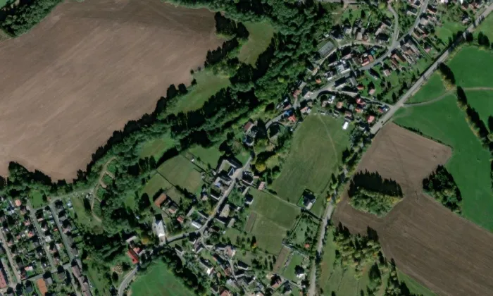 Kostel svatého Martina (Dolní Město) – letecký pohled