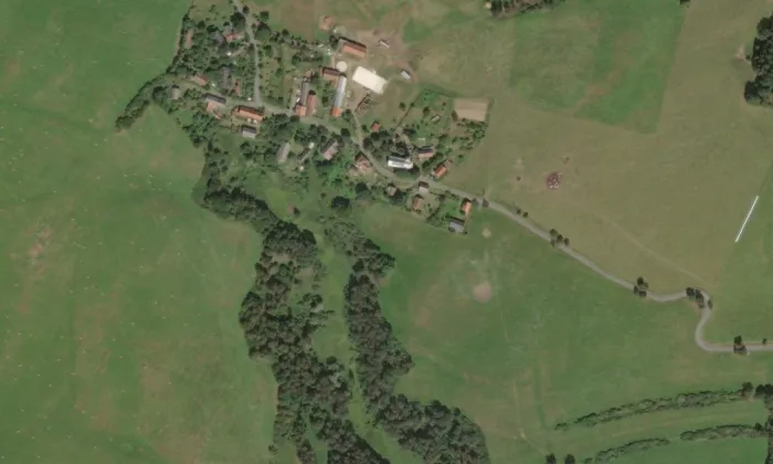 Kostel svatého Martina (Křivce) – letecký pohled