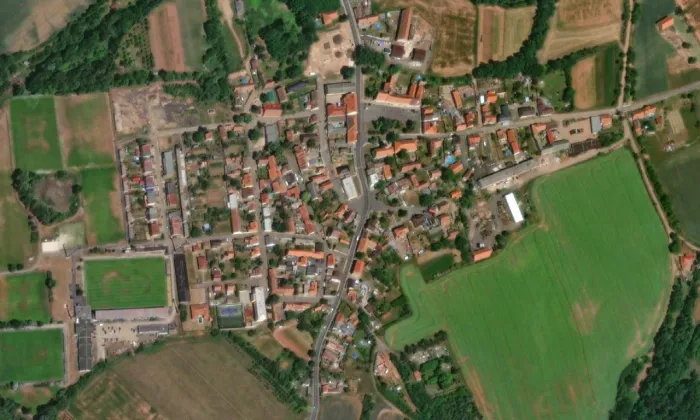Kostel svatého Michaela archanděla (Blšany) – letecký pohled