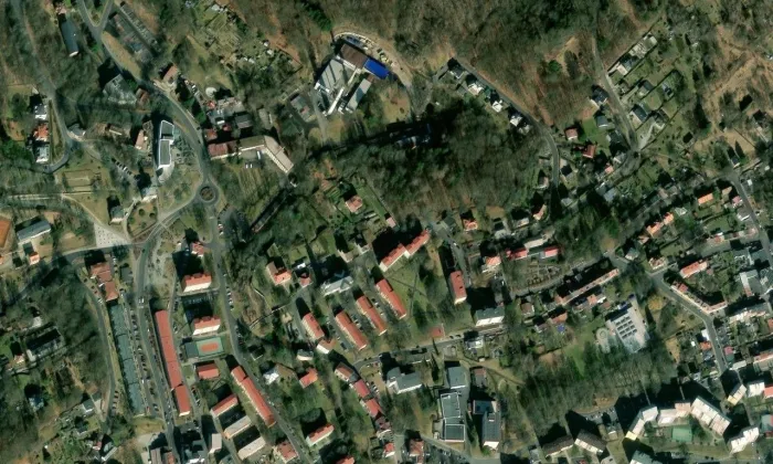 Kostel svatého Mikuláše (Aš) – letecký pohled