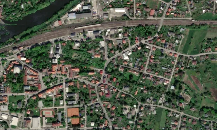 Kostel svatého Mořice (Řevnice) – letecký pohled