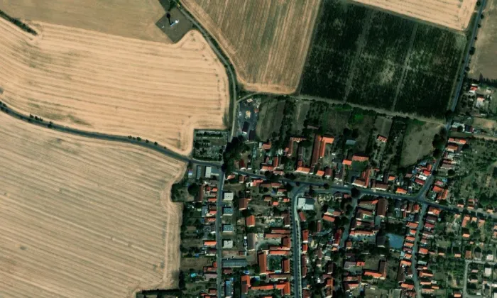 Kostel svatého Prokopa (Mutějovice) – letecký pohled