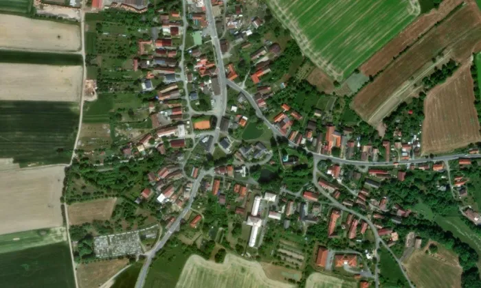 Kostel svatého Prokopa (Přepychy) – letecký pohled