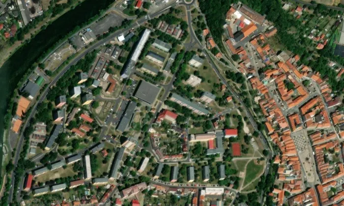 Kostel svatého Václava (Žatec) – letecký pohled