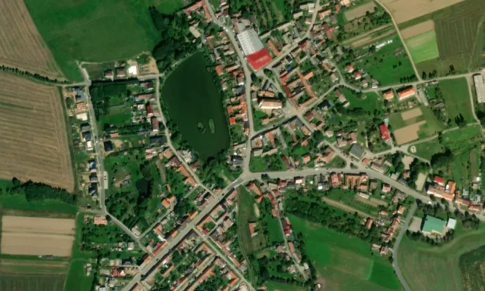 kostel svatého Václava (Předín) – letecký pohled