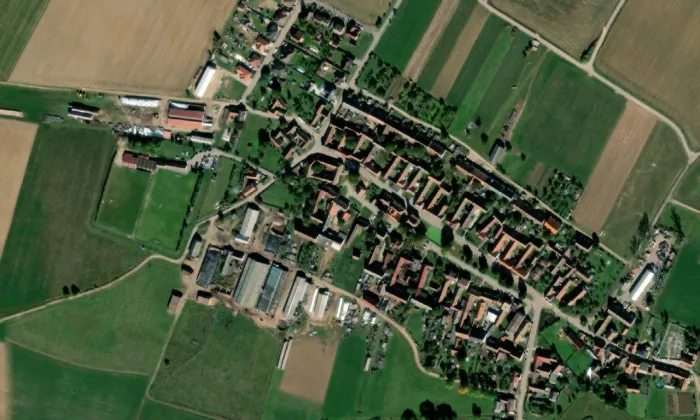 kostel svatého Václava (Třebětice) – letecký pohled