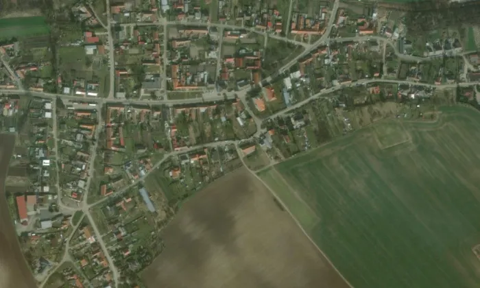 kostel svatého Václava (Troskotovice) – letecký pohled