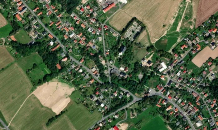 Kostel Všech svatých (Butovice) – letecký pohled