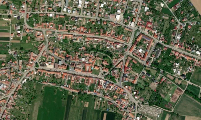 kostel Všech svatých (Mohelno) – letecký pohled
