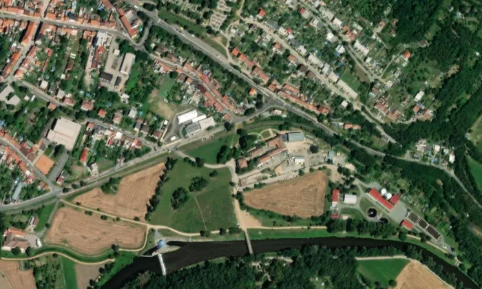 Kounické Předměstí – letecký pohled