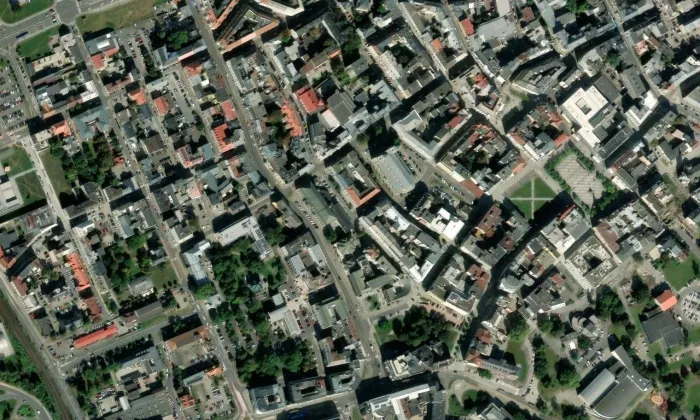 Krausova vila – letecký pohled