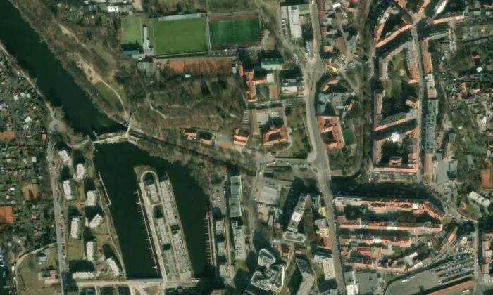 Libeňský zámek – letecký pohled
