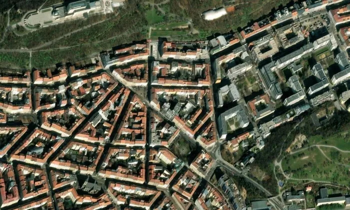 Lidový dům Žižkov – letecký pohled