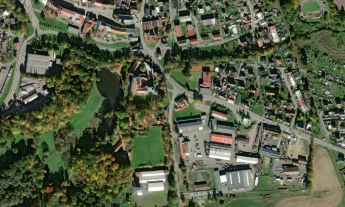 Loretánská kaple v Boru u Tachova – letecký pohled
