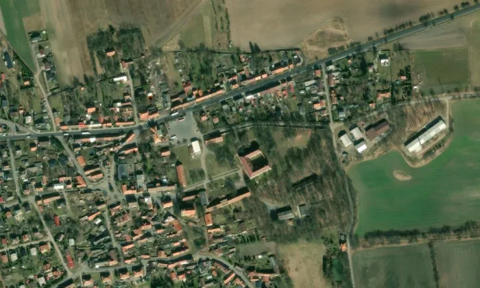 Mšecký zámek – letecký pohled