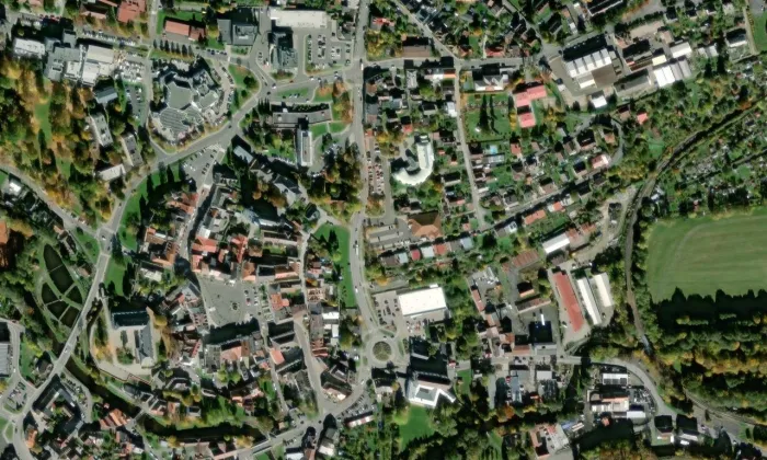 Městské opevnění (Tachov) – letecký pohled