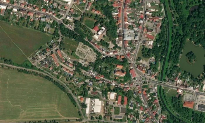 Mimoň – letecký pohled
