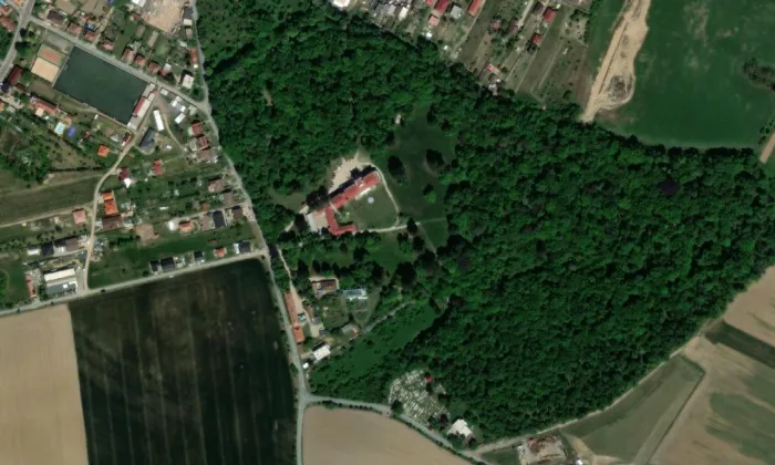 Nový zámek Jevišovice – letecký pohled