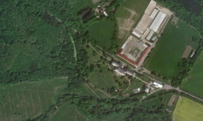 Nové Zámky u Litovle – letecký pohled
