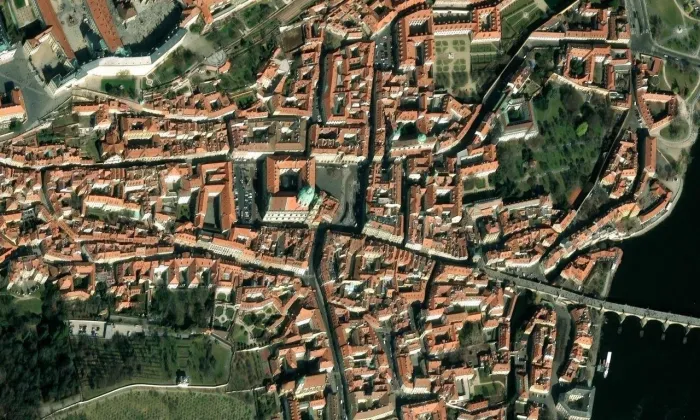 Oettingenský palác – letecký pohled