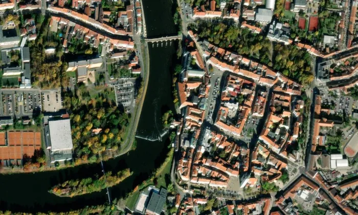 Písek – letecký pohled